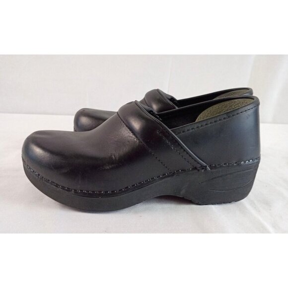 Dansko XP 2.0 Black Leather Slip Resistant Clogs Women’s Size 36 Pre-Owned - Picture 3 of 12